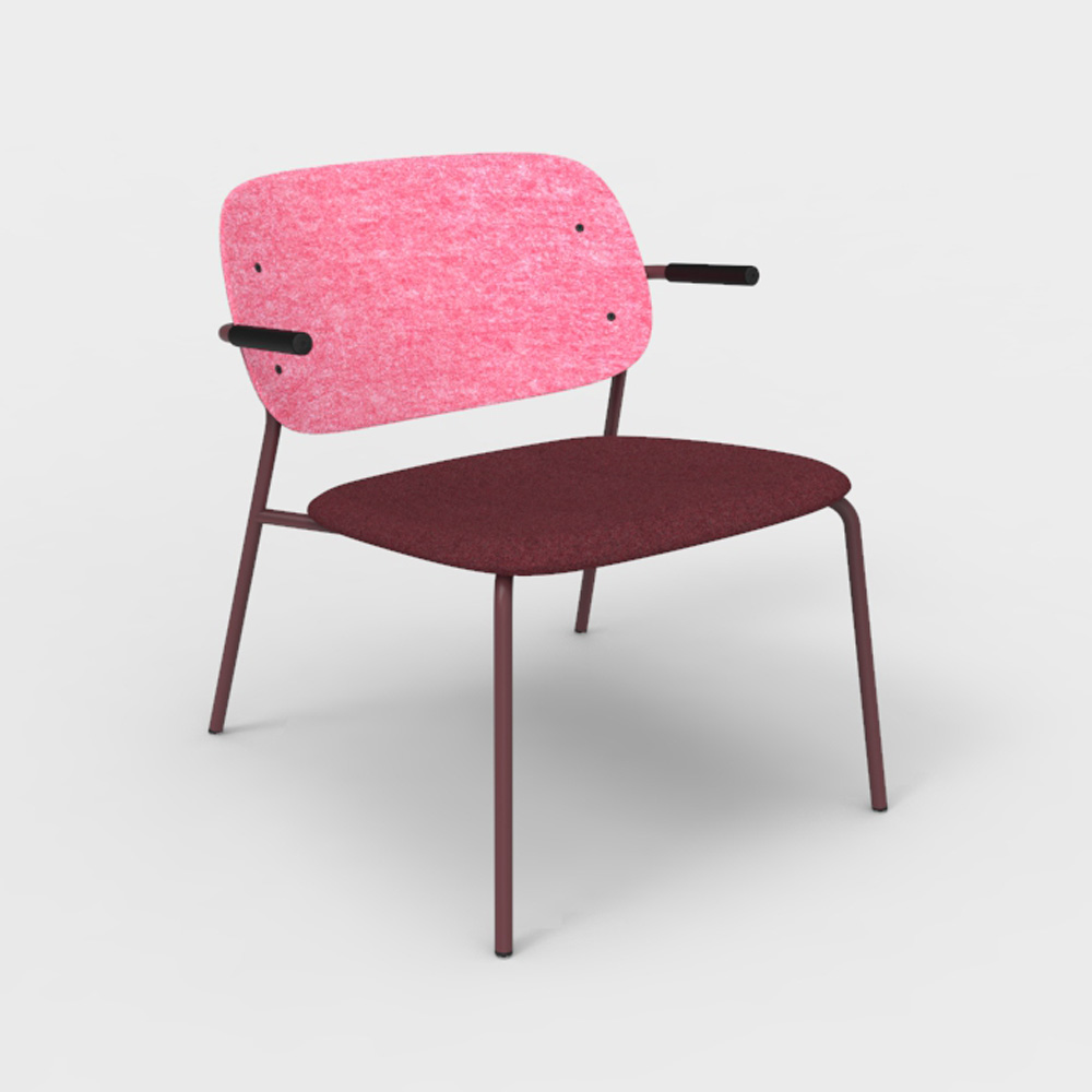 DeVorm_Hale_PET_Felt_Lounge_Chair_Armrests_Upholstery_Pink_nojatuoli - Edella De Vorm Hale PET Felt Lounge Chair Armrests istuinverhoiltu nojatuoli