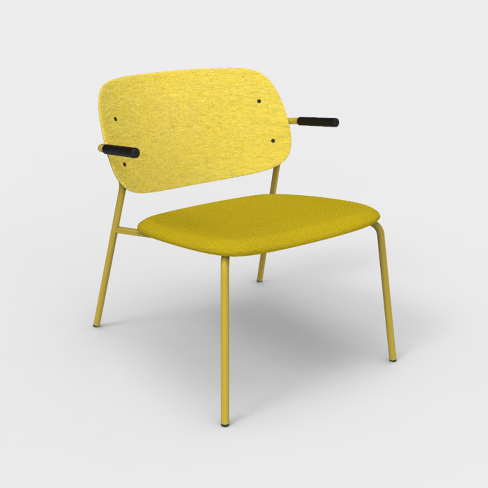 DeVorm_Hale_PET_Felt_Lounge_Chair_Armrests_Upholstery_Yellow_nojatuoli - Edella De Vorm Hale PET Felt Lounge Chair Armrests istuinverhoiltu nojatuoli