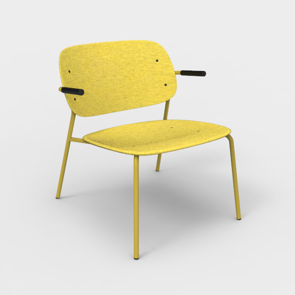 DeVorm_Hale_PET_Felt_Lounge_Chair_Armrests_Yellow_nojatuoli_01 - Edella De Vorm Hale PET Felt Lounge Chair Armrests nojatuoli