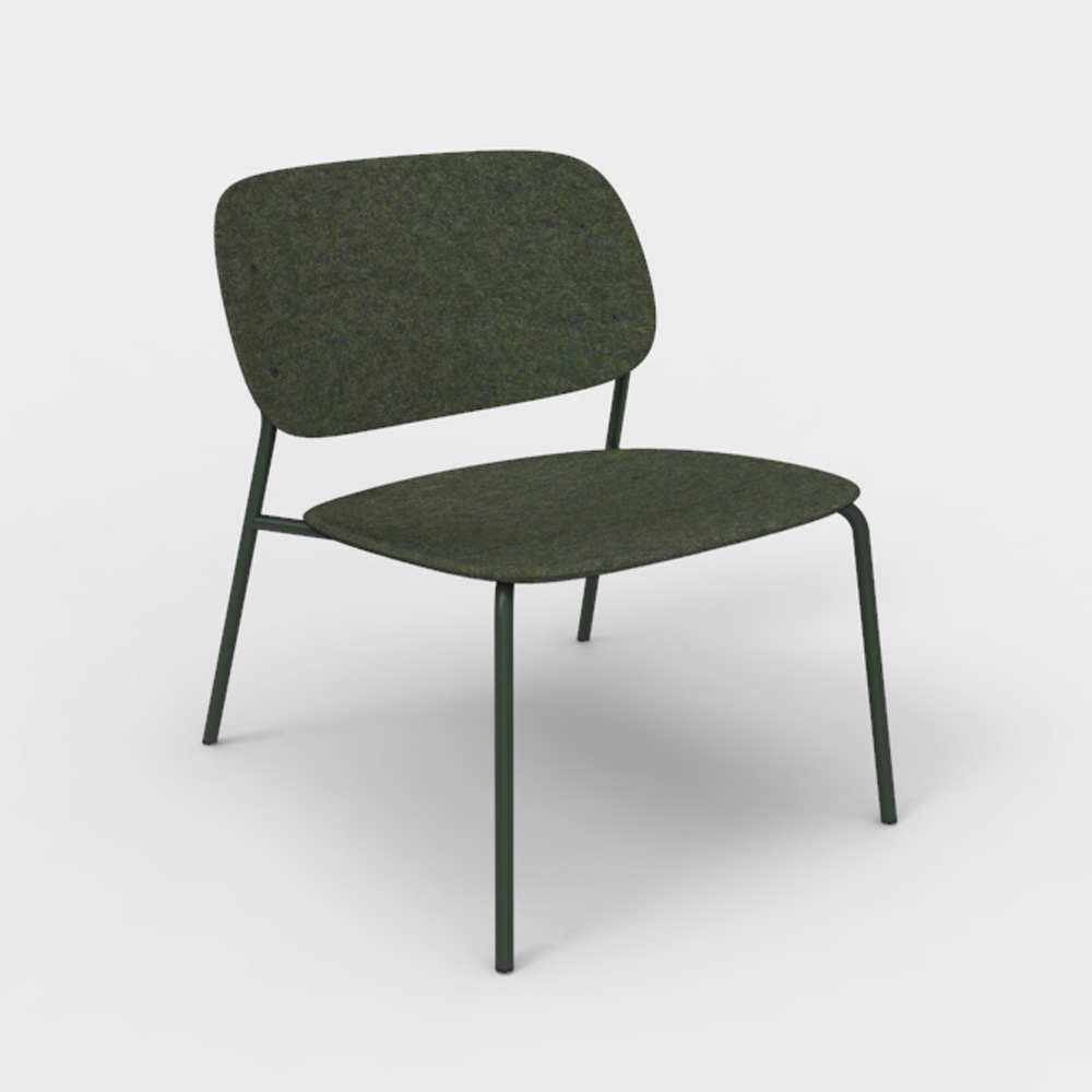 DeVorm_Hale_PET_Felt_Lounge_Chair_Dark_green_nojatuoli_01 - Edella De Vorm Hale PET Felt Lounge Chair nojatuoli