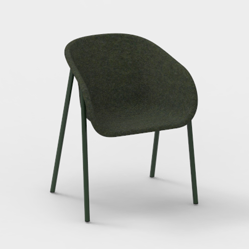 DeVorm_LJ_1_PET_Felt_Armchair_Dark_green_ravintolatuoli_kuppituoli_01 - Edella De Vorm LJ 1 PET Felt Armchair tuoli