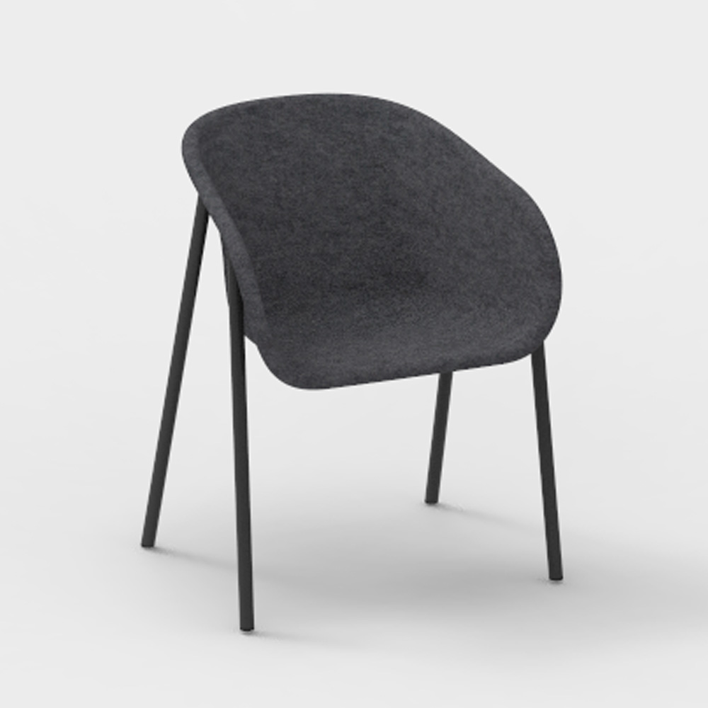 DeVorm_LJ_1_PET_Felt_Armchair_Dark_grey_ravintolatuoli_kuppituoli_01 - Edella De Vorm LJ 1 PET Felt Armchair tuoli