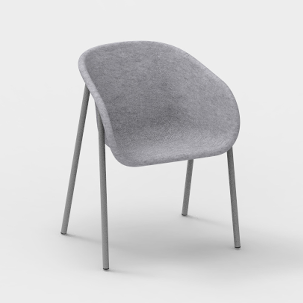 DeVorm_LJ_1_PET_Felt_Armchair_Light_grey_ravintolatuoli_kuppituoli_01 - Edella De Vorm LJ 1 PET Felt Armchair tuoli