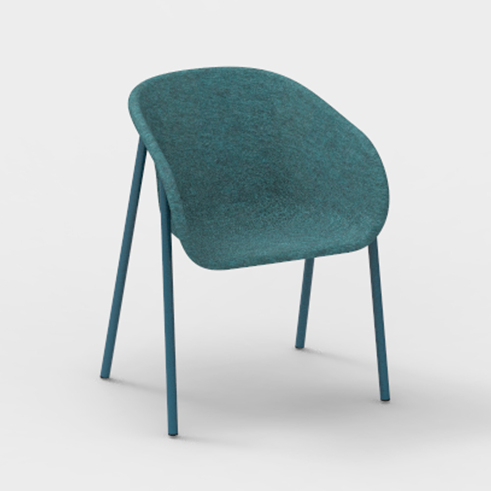 DeVorm_LJ_1_PET_Felt_Armchair_Turquoise_ravintolatuoli_kuppituoli_01 - Edella De Vorm LJ 1 PET Felt Armchair tuoli