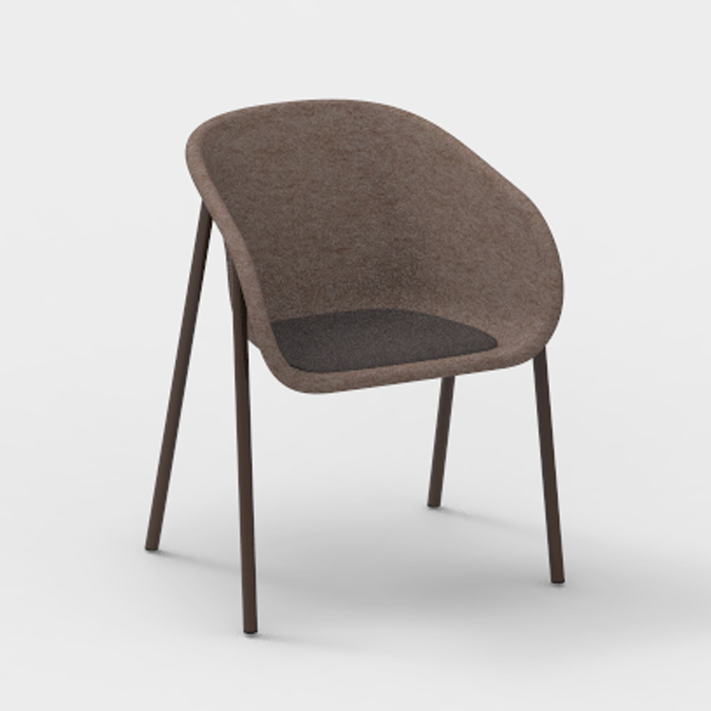 DeVorm_LJ_1_PET_Felt_Armchair_Upholstery_Brown_ravintolatuoli_kuppituoli_01 - Edella De Vorm LJ 1 PET Felt Armchair istuinverhoiltu tuoli