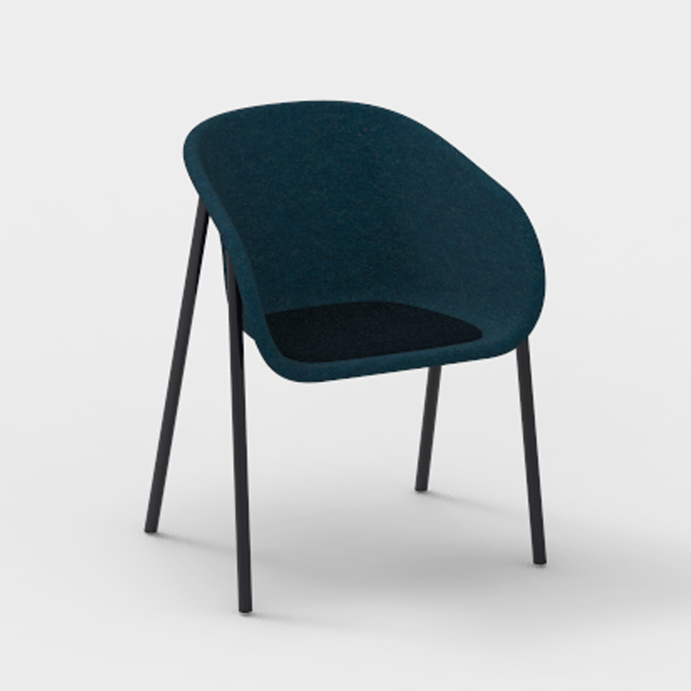 DeVorm_LJ_1_PET_Felt_Armchair_Upholstery_Marine_ravintolatuoli_kuppituoli - Edella De Vorm LJ 1 PET Felt Armchair istuinverhoiltu tuoli