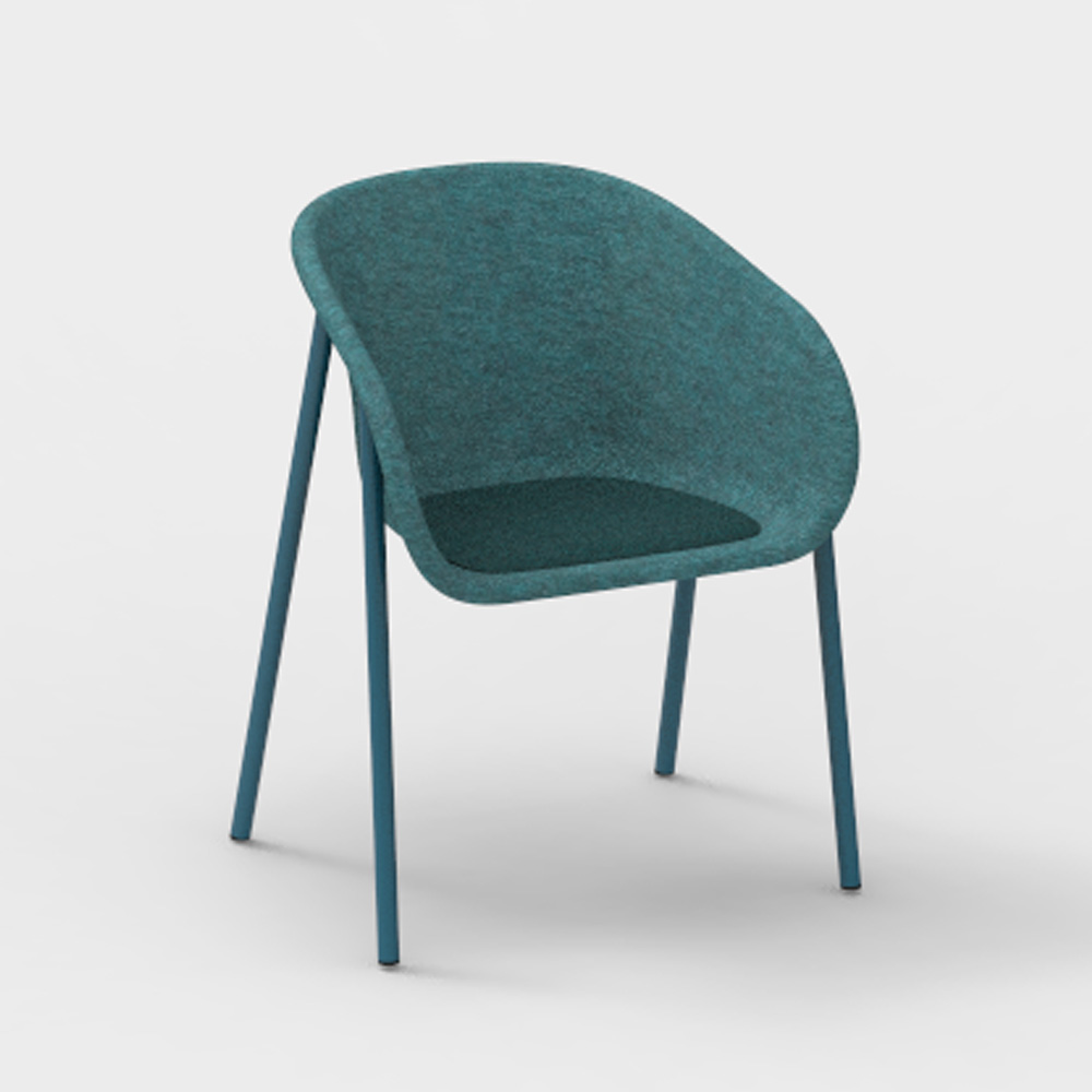 DeVorm_LJ_1_PET_Felt_Armchair_Upholstery_Turquoise_ravintolatuoli_kuppituoli - Edella De Vorm LJ 1 PET Felt Armchair istuinverhoiltu tuoli