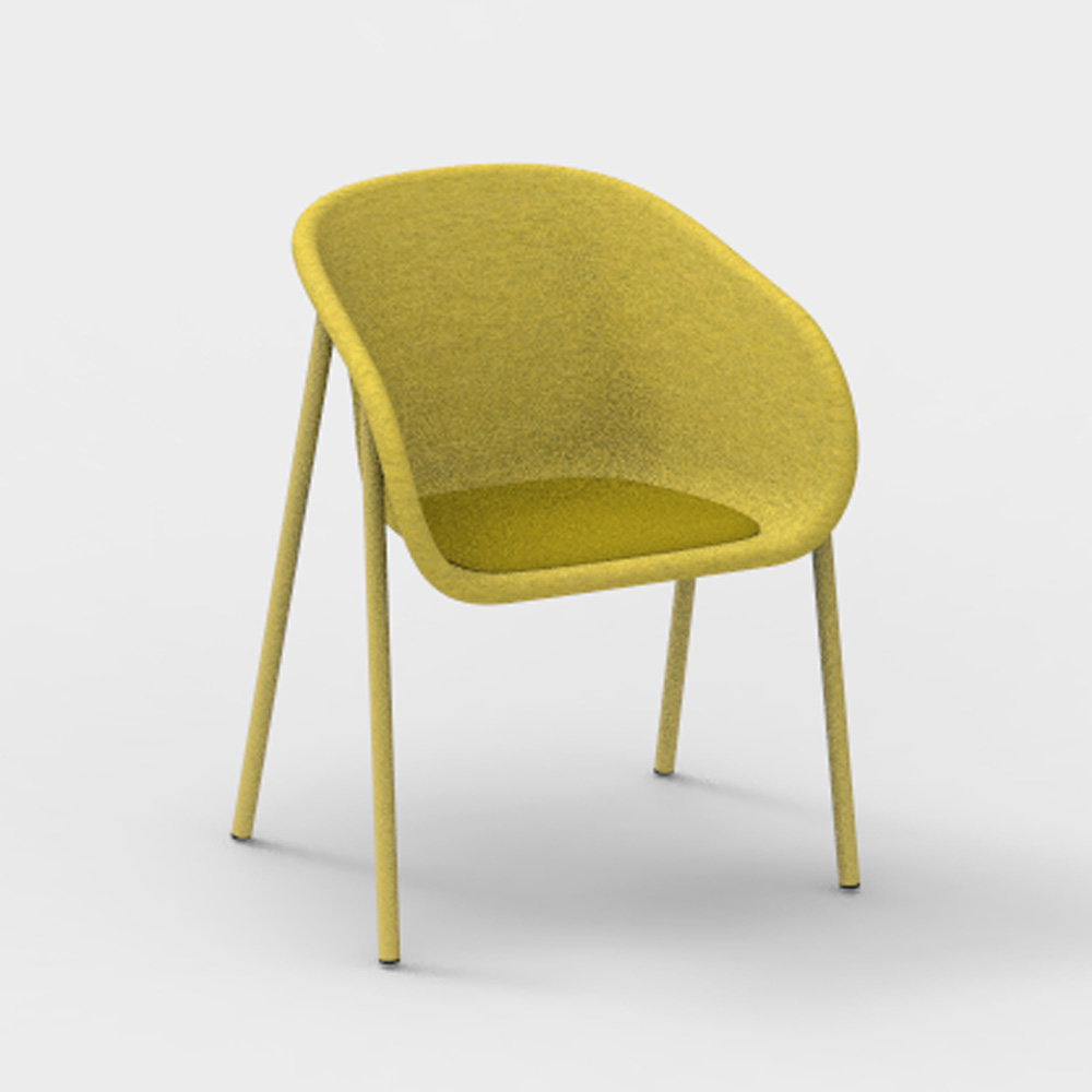DeVorm_LJ_1_PET_Felt_Armchair_Upholstery_Yellow_ravintolatuoli_kuppituoli - Edella De Vorm LJ 1 PET Felt Armchair istuinverhoiltu tuoli