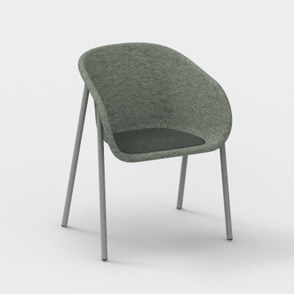 DeVorm_LJ_1_PET_Felt_Armchair_Upholstery_olive_ravintolatuoli_kuppituoli - Edella De Vorm LJ 1 PET Felt Armchair istuinverhoiltu tuoli