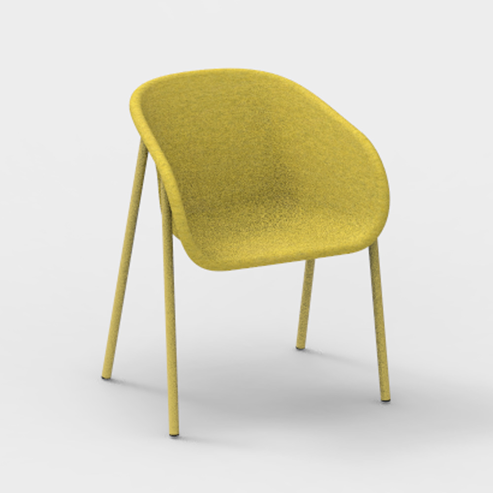 DeVorm_LJ_1_PET_Felt_Armchair_Yellow_ravintolatuoli_kuppituoli_01 - Edella De Vorm LJ 1 PET Felt Armchair tuoli
