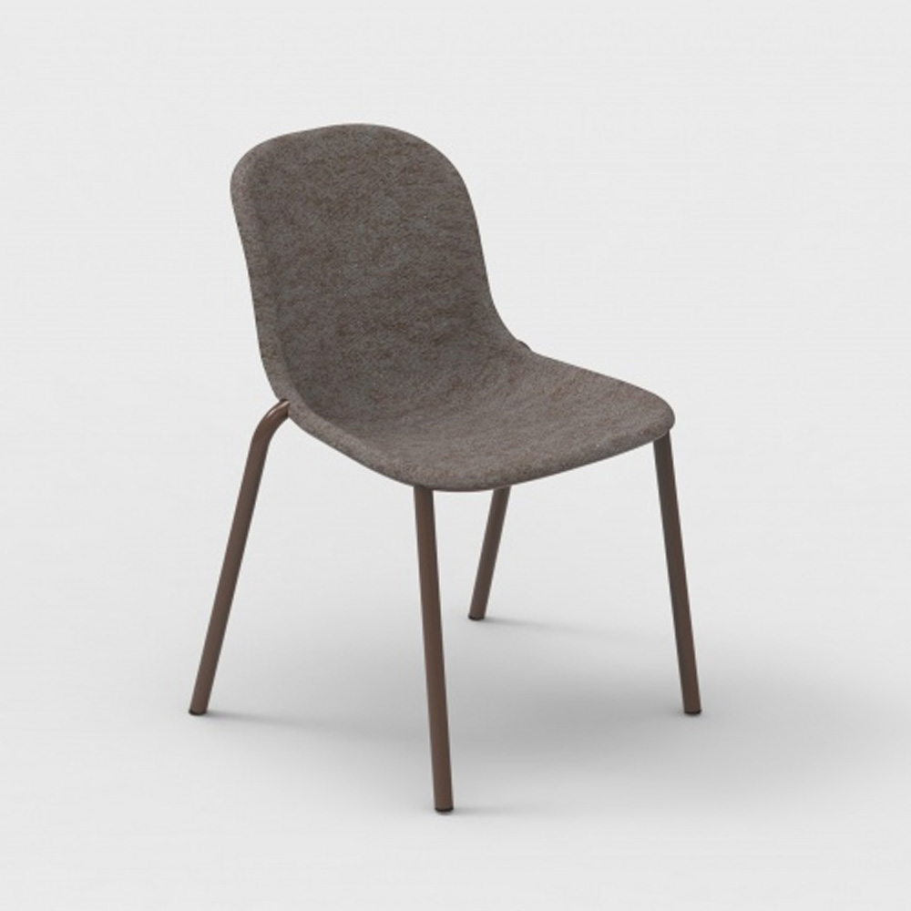 DeVorm_LJ_2_PET_Felt_Stack_Chair_Brown_ravintolatuoli_pinottava_01 - Edella De Vorm LJ 2 PET Felt Stack Chair tuoli