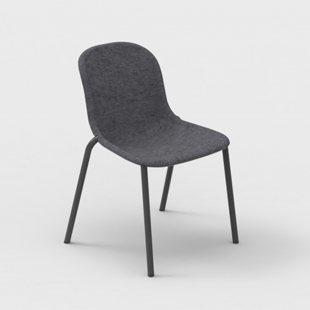 DeVorm_LJ_2_PET_Felt_Stack_Chair_Dark_Grey_ravintolatuoli_pinottava_01 - Edella De Vorm LJ 2 PET Felt Stack Chair tuoli