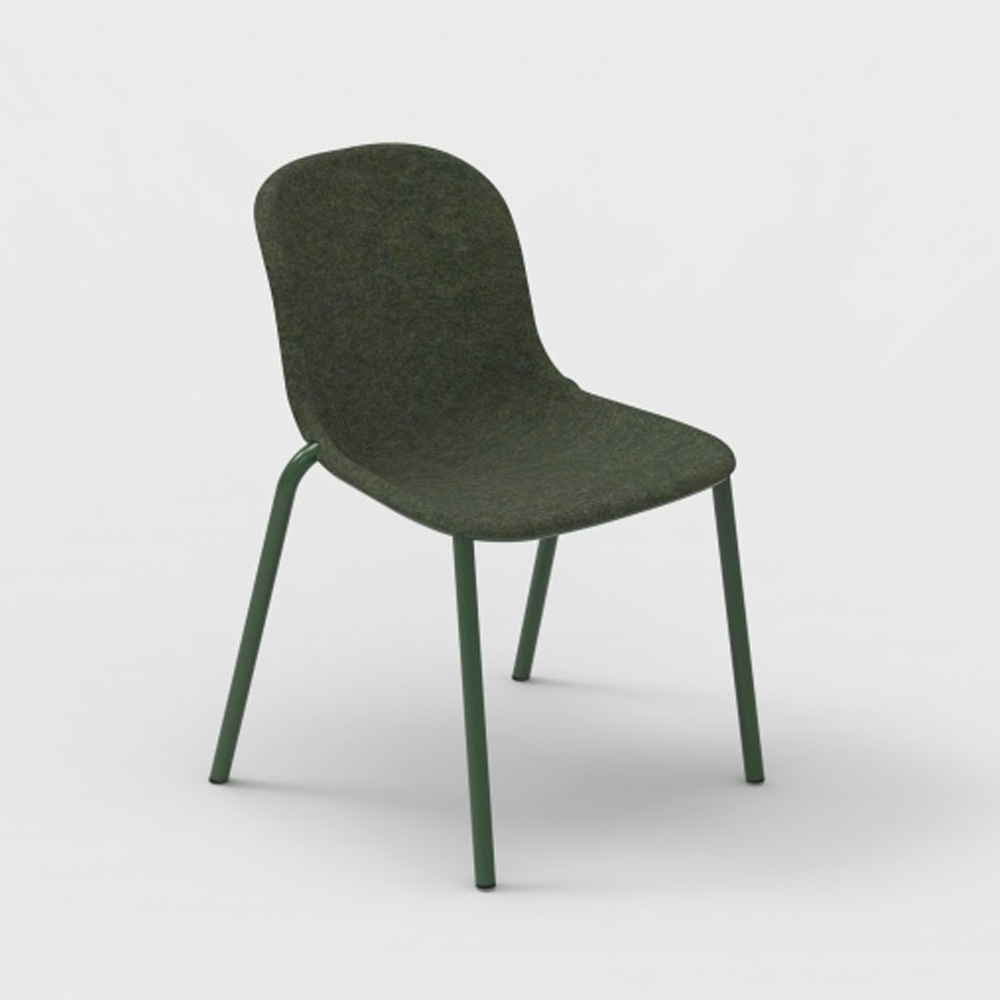 DeVorm_LJ_2_PET_Felt_Stack_Chair_Dark_green_ravintolatuoli_pinottava_01 - Edella De Vorm LJ 2 PET Felt Stack Chair tuoli