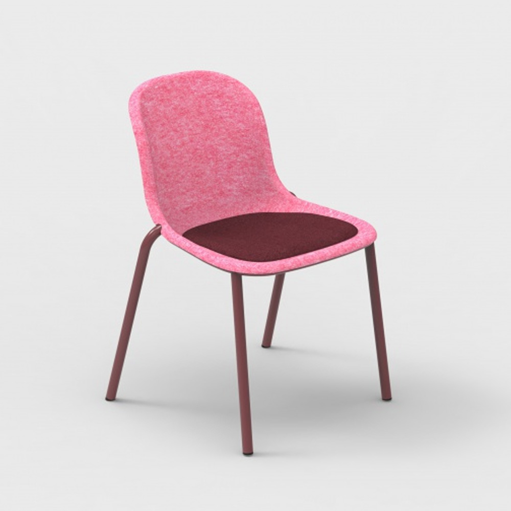 DeVorm_LJ_2_PET_Felt_Stack_Chair_Pink_ravintolatuoli_istuinpehmuste_ - Edella De Vorm LJ 2 PET Felt Stack Chair istuinverhoiltu tuoli