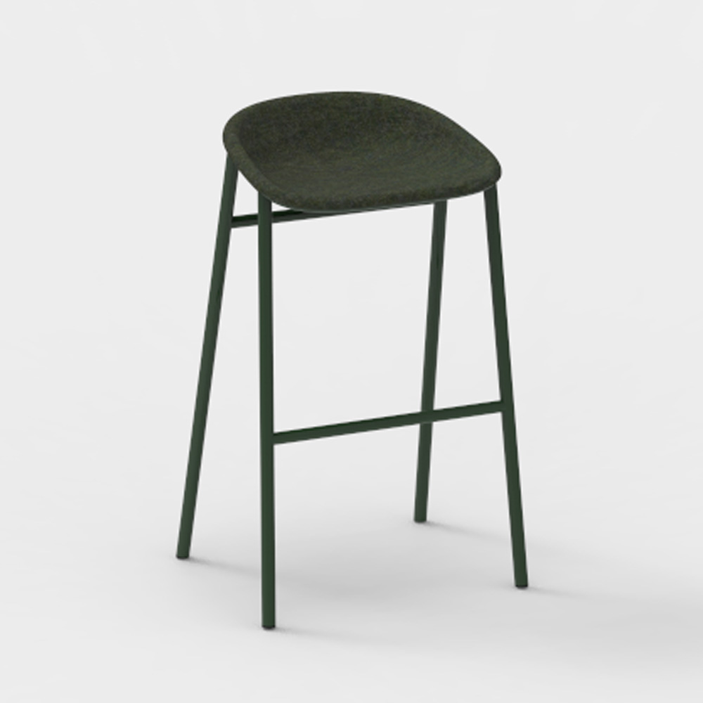 DeVorm_LJ_3_PET_Felt_Bar_Stool_Dark_green_korkea_baarituoli_01 - Edella De Vorm LJ 3 PET Felt Bar Stool korkea baarijakkara