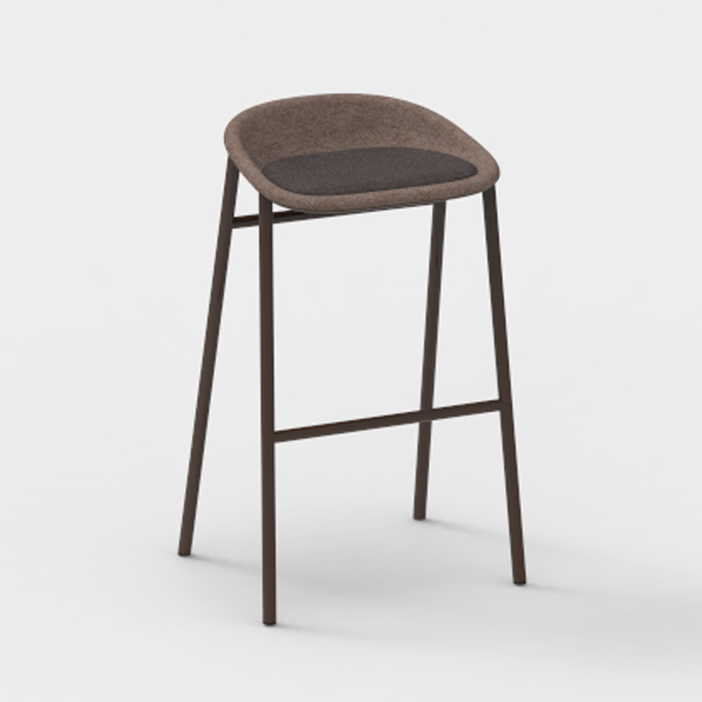 DeVorm_LJ_3_PET_Felt_Bar_Stool_Upholstery_Brown_verhoiltu_korkea_baarituoli_01 - Edella De Vorm LJ 3 PET Felt Bar Stool istuinverhoiltu korkea baarijakkara