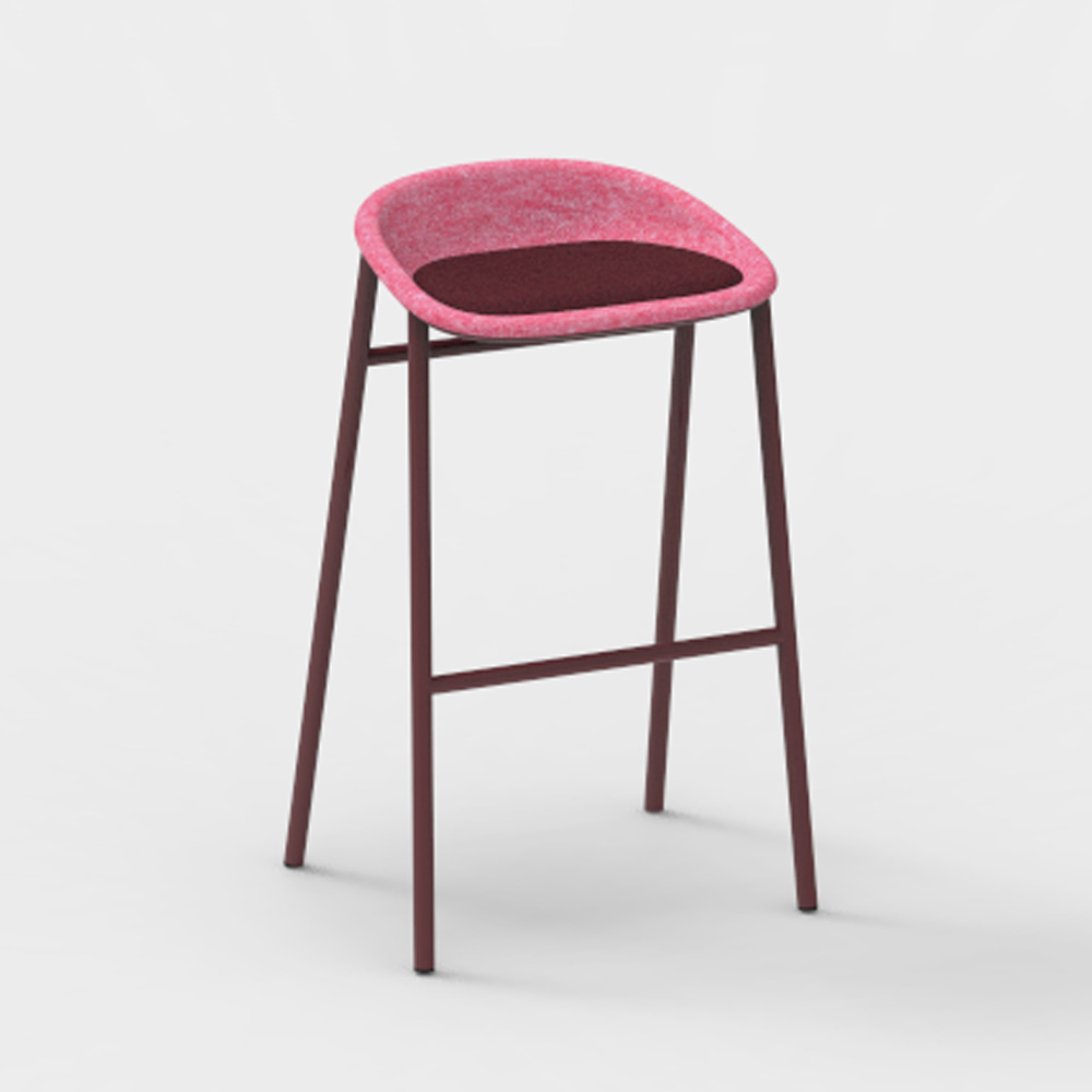 DeVorm_LJ_3_PET_Felt_Bar_Stool_Upholstery_Pink_verhoiltu_korkea_baarituoli_01 - Edella De Vorm LJ 3 PET Felt Bar Stool istuinverhoiltu korkea baarijakkara