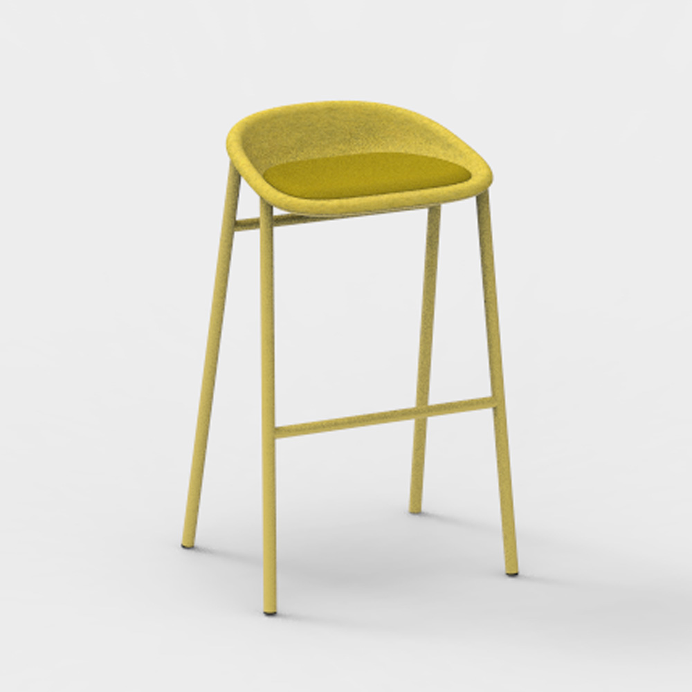 DeVorm_LJ_3_PET_Felt_Bar_Stool_Upholstery_Yellow_verhoiltu_korkea_baarituoli_01 - Edella De Vorm LJ 3 PET Felt Bar Stool istuinverhoiltu korkea baarijakkara