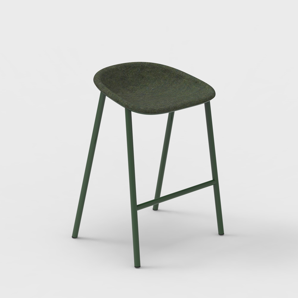 DeVorm_LJ_4_PET_Felt_Counter_Stool_Dark_green_matala_baarituoli_01 - Edella De Vorm LJ 4 PET Felt Counter Stool matala baarijakkara