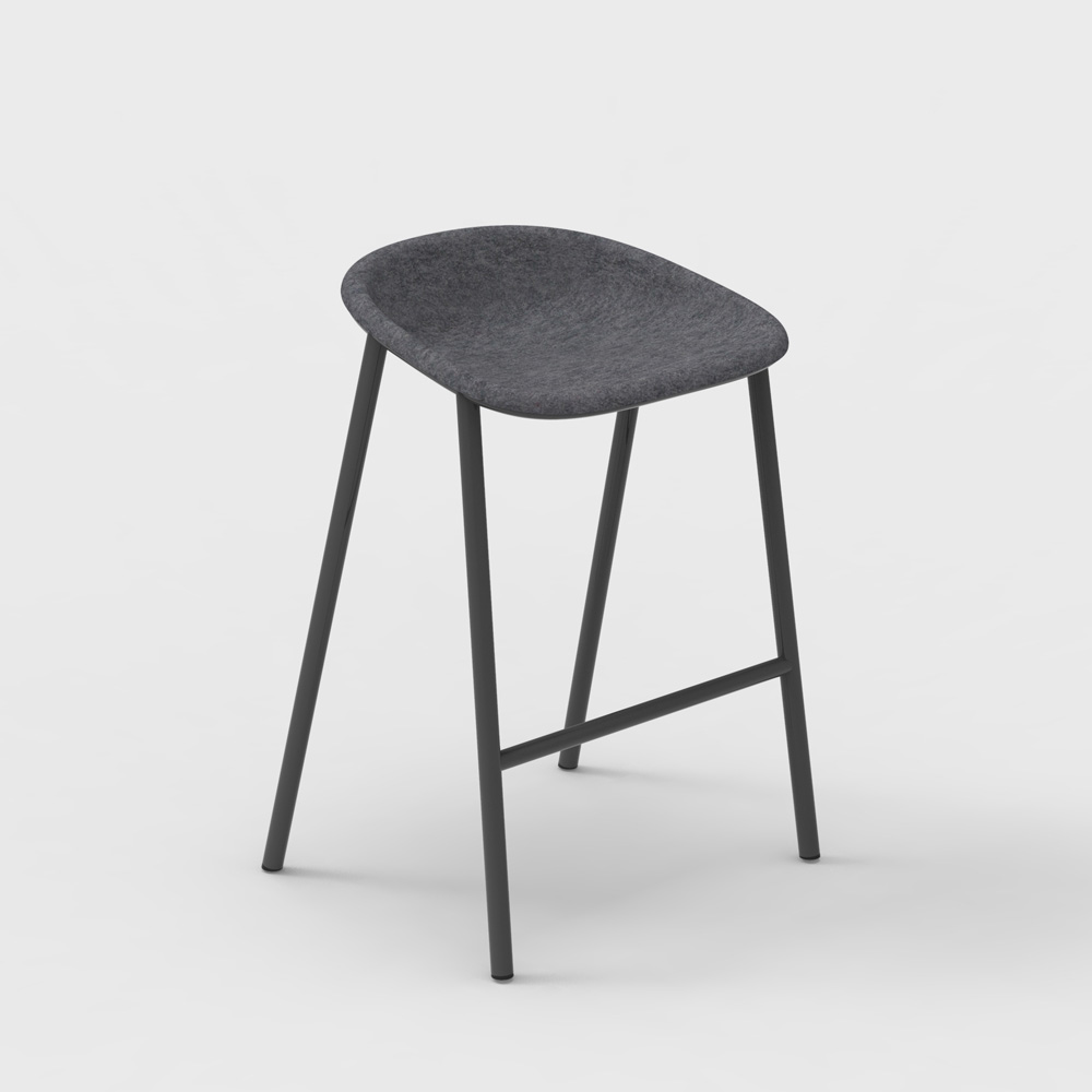 DeVorm_LJ_4_PET_Felt_Counter_Stool_Dark_grey_matala_baarituoli_01 - Edella De Vorm LJ 4 PET Felt Counter Stool matala baarijakkara