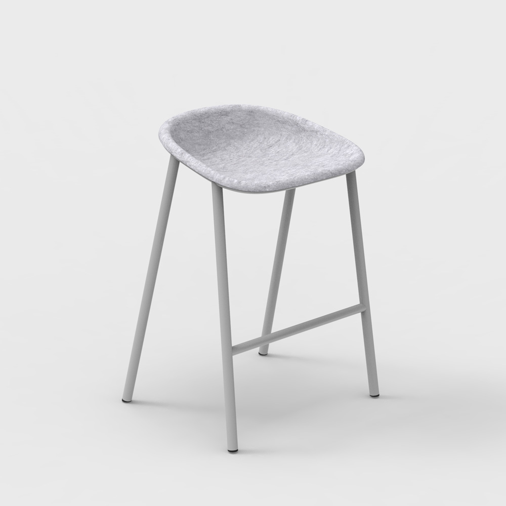 DeVorm_LJ_4_PET_Felt_Counter_Stool_Light_grey_matala_baarituoli_01 - Edella De Vorm LJ 4 PET Felt Counter Stool matala baarijakkara