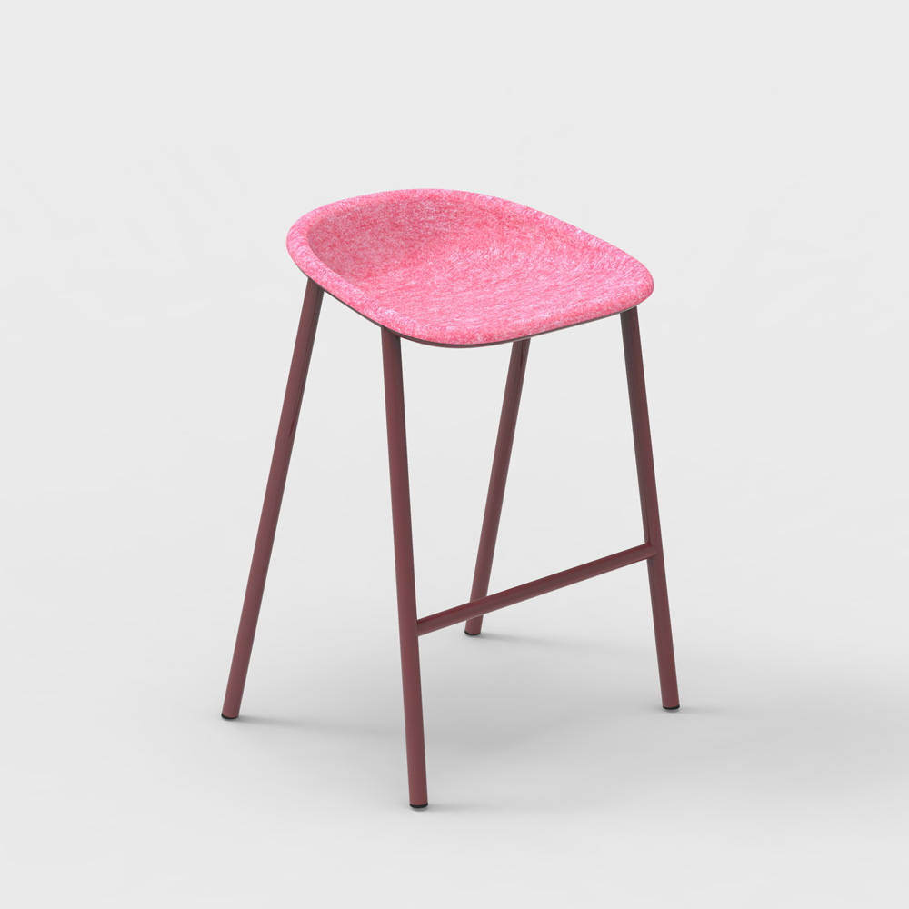 DeVorm_LJ_4_PET_Felt_Counter_Stool_Pink_matala_baarituoli_01 - Edella De Vorm LJ 4 PET Felt Counter Stool matala baarijakkara