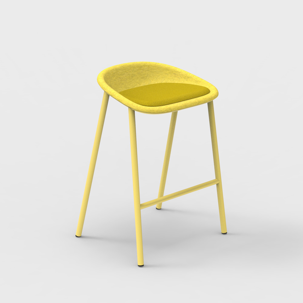 DeVorm_LJ_4_PET_Felt_Counter_Stool_Upholstery_Yellow_matala_baarituoli_01 - Edella De Vorm LJ 4 PET Felt Counter Stool istuinverhoiltu matala baarijakkara