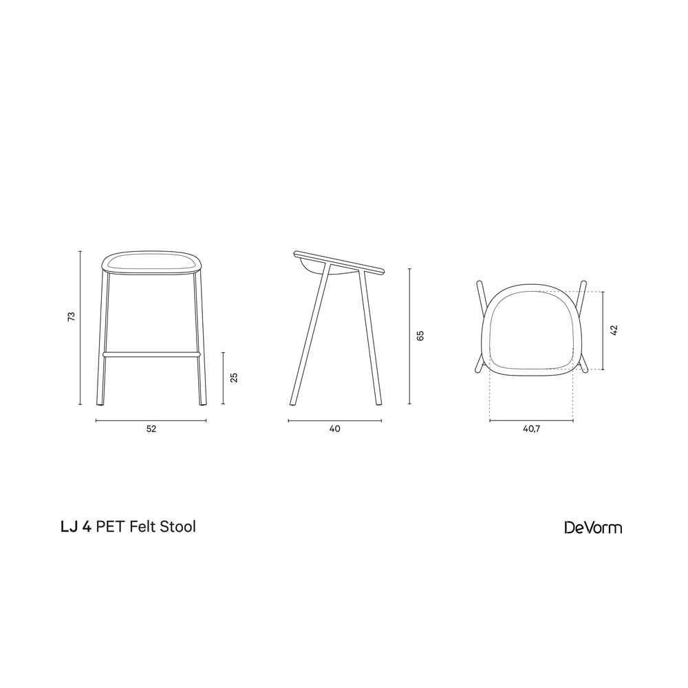 DeVorm_LJ_4_PET_Felt_Counter_Stool_Upholstery_Yellow_matala_baarituoli_02 - Edella De Vorm LJ 4 PET Felt Counter Stool matala baarijakkara
