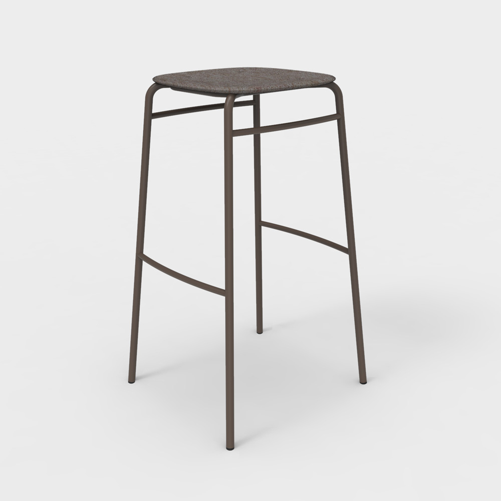 DeVorm_Twist_PET_Felt_Bar_Stool_Brown_korkea_baarituoli_02 - Edella De Vorm Twist PET Felt Bar Stool korkea baarijakkara