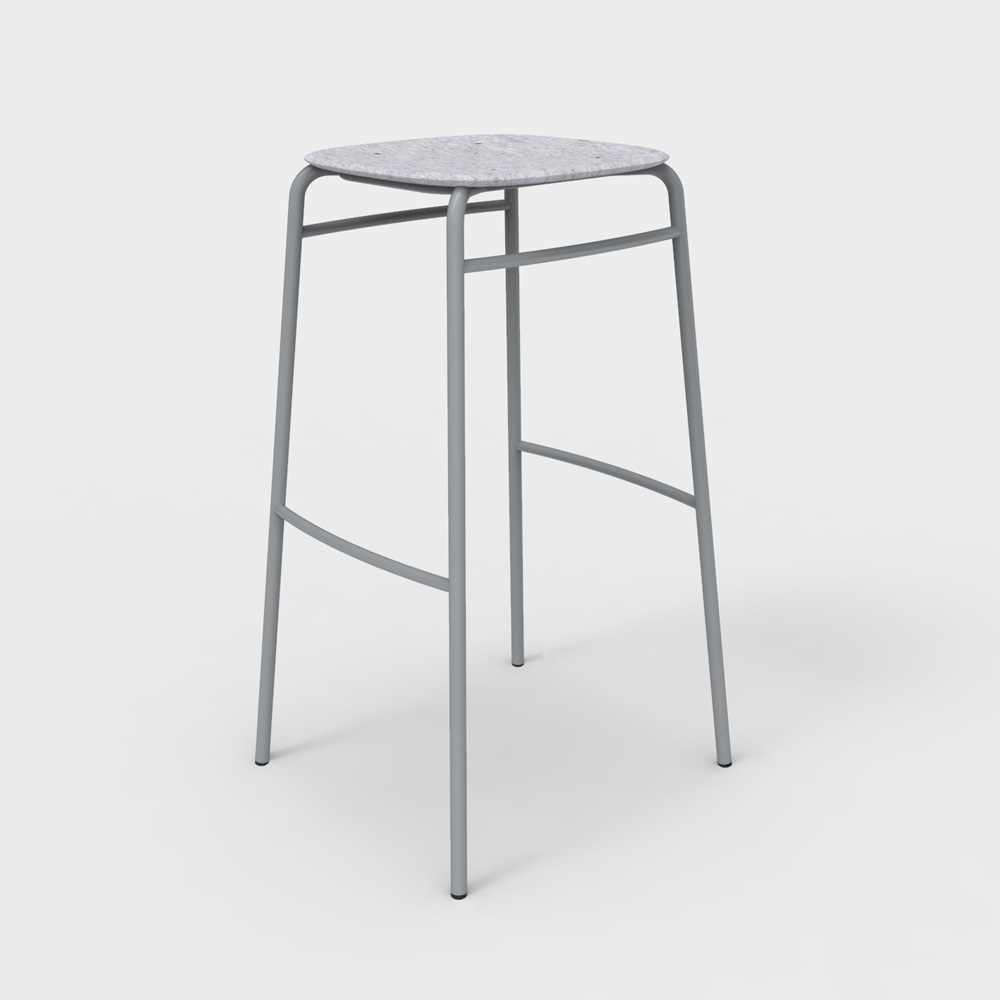 DeVorm_Twist_PET_Felt_Bar_Stool_Light_grey_korkea_baarituoli_01 - Edella De Vorm Twist PET Felt Bar Stool korkea baarijakkara