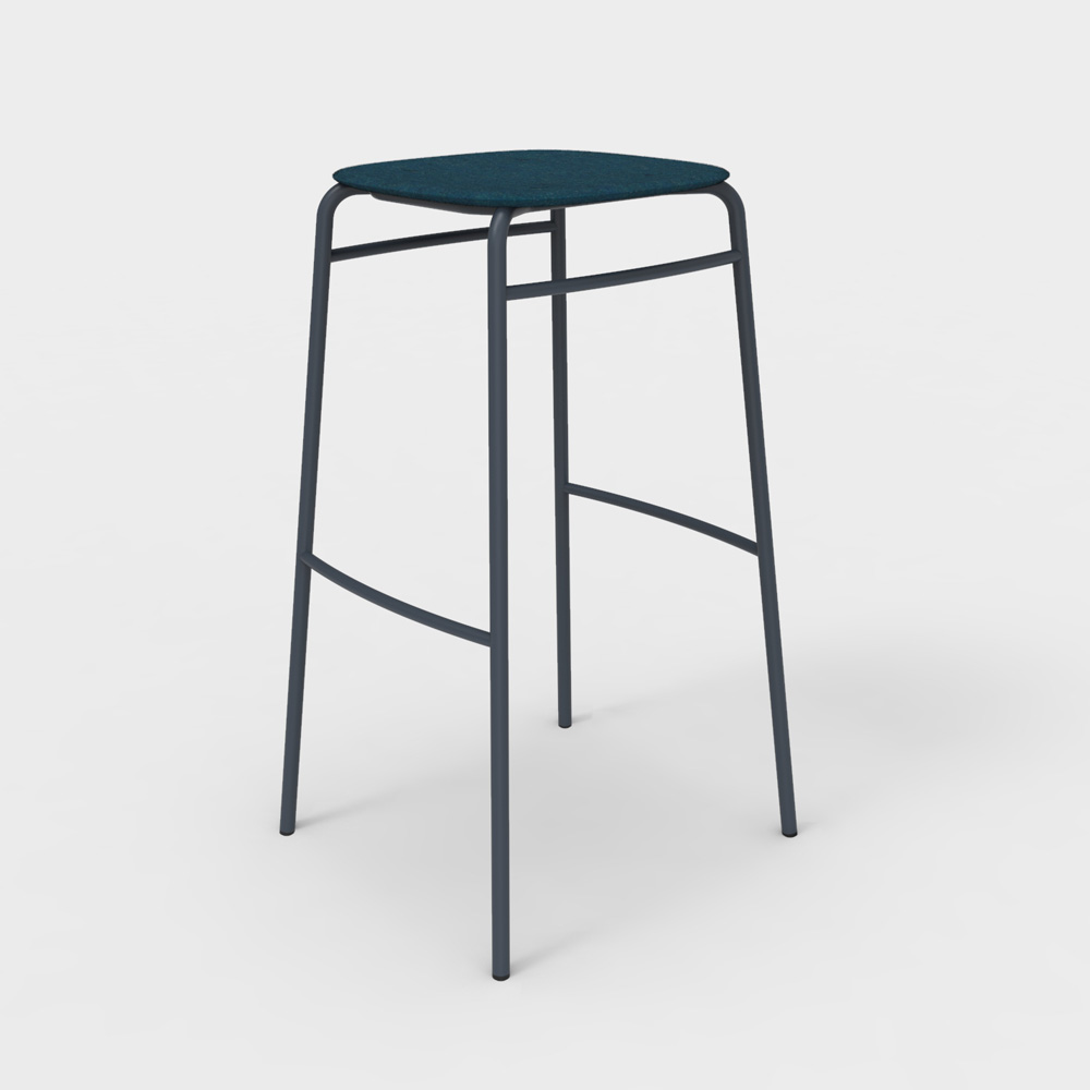 DeVorm_Twist_PET_Felt_Bar_Stool_Marine_korkea_baarituoli_01 - Edella De Vorm Twist PET Felt Bar Stool korkea baarijakkara