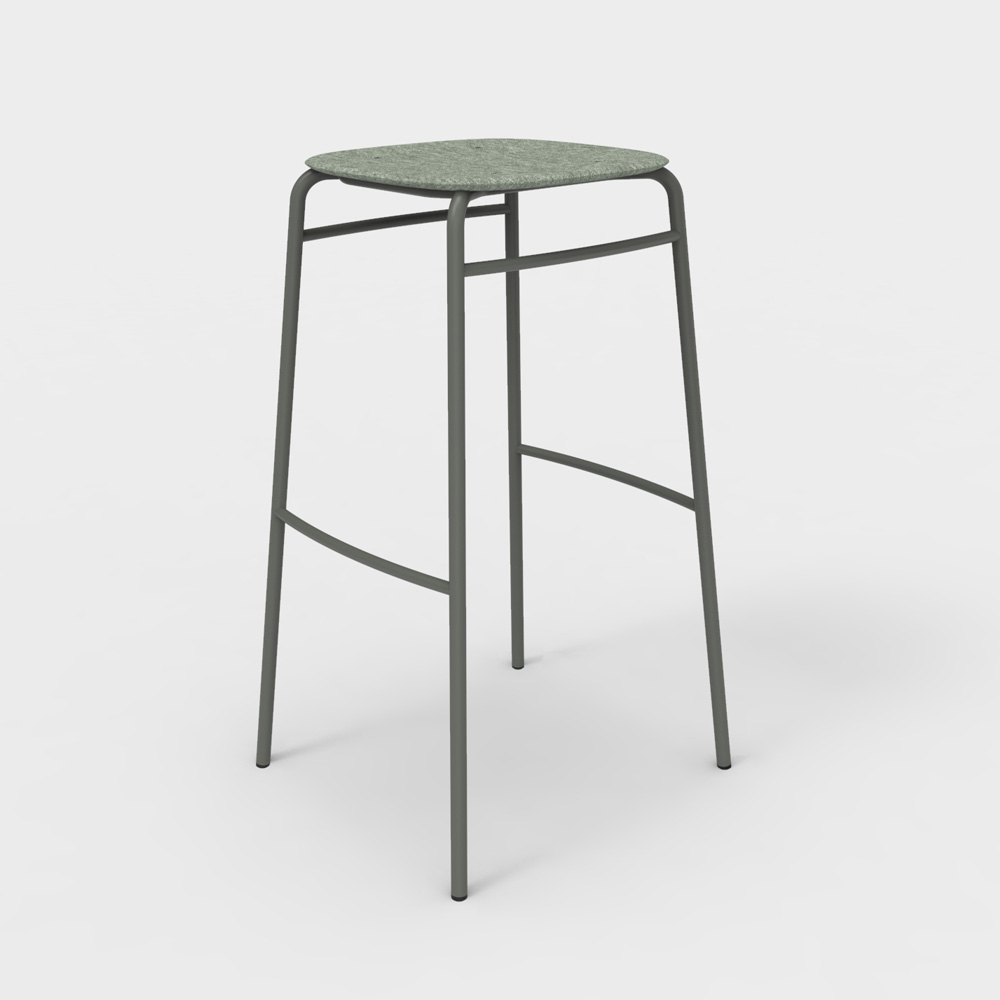 DeVorm_Twist_PET_Felt_Bar_Stool_Olive_korkea_baarituoli_01 - Edella De Vorm Twist PET Felt Bar Stool korkea baarijakkara