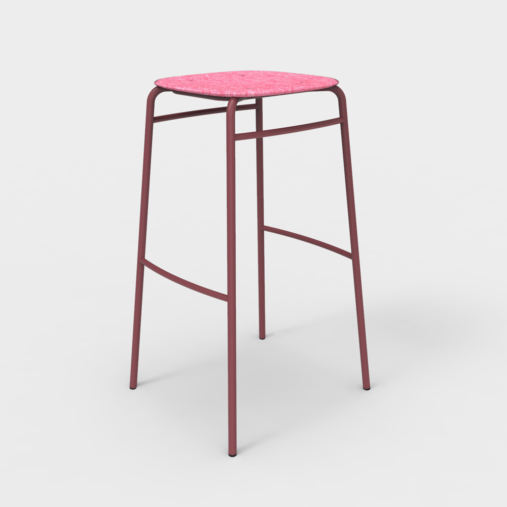 DeVorm_Twist_PET_Felt_Bar_Stool_Pink_korkea_baarituoli_01 - Edella De Vorm Twist PET Felt Bar Stool korkea baarijakkara