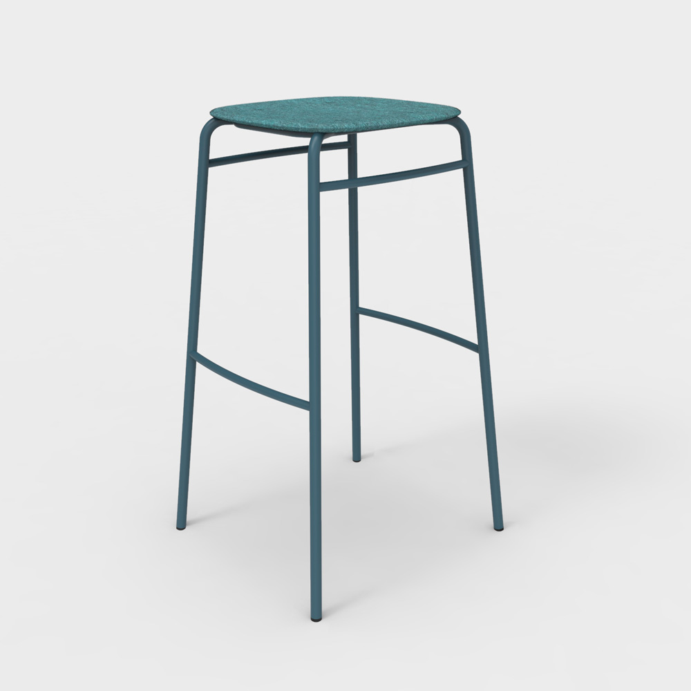DeVorm_Twist_PET_Felt_Bar_Stool_Turquoise_korkea_baarituoli_01 - Edella De Vorm Twist PET Felt Bar Stool korkea baarijakkara