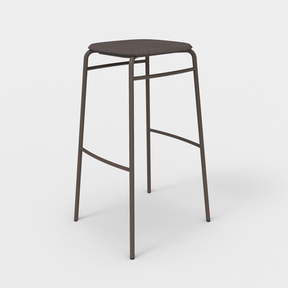 DeVorm_Twist_PET_Felt_Bar_Stool_Upholstery_Brown_korkea_baarituoli_01 - Edella De Vorm Twist PET Felt Bar Stool istuinverhoiltu korkea baarijakkara