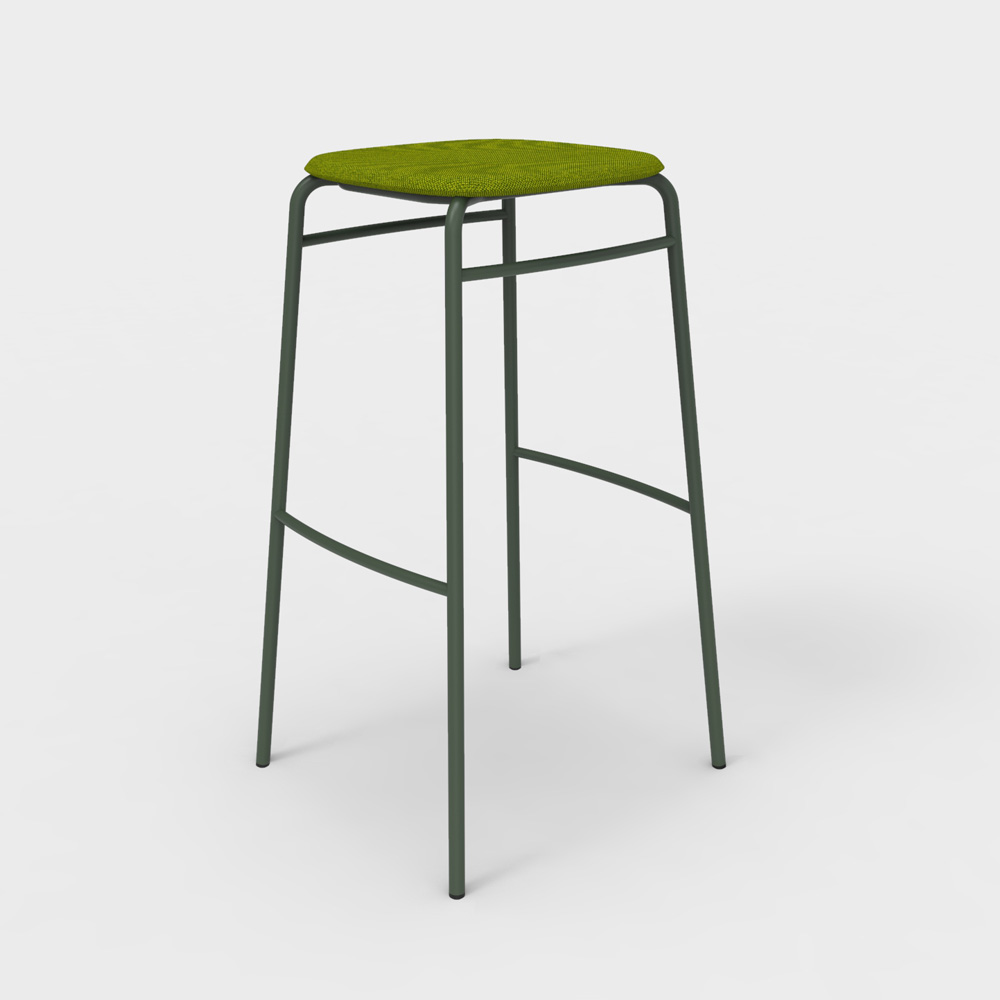 DeVorm_Twist_PET_Felt_Bar_Stool_Upholstery_Green_korkea_baarituoli_01 - Edella De Vorm Twist PET Felt Bar Stool istuinverhoiltu korkea baarijakkara