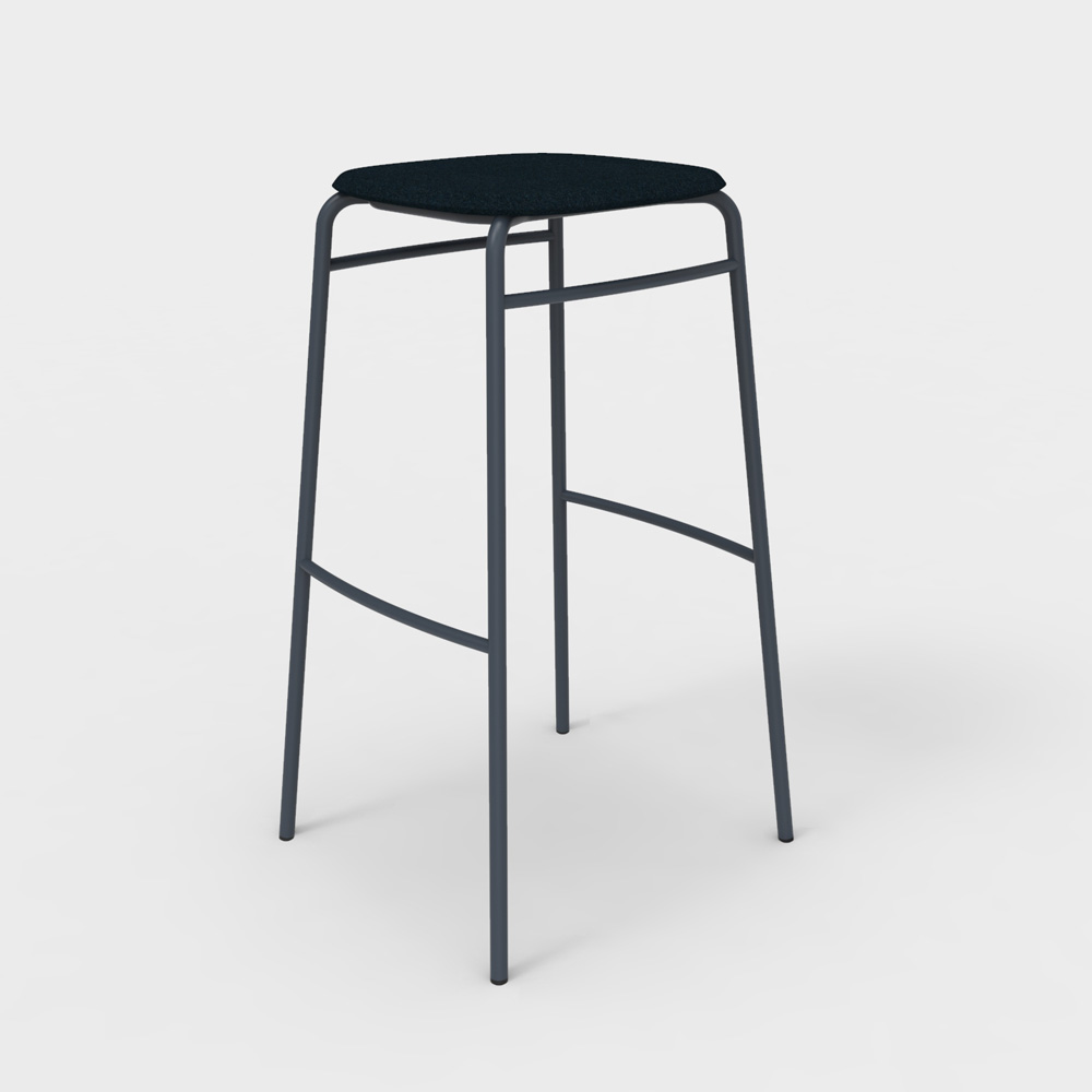 DeVorm_Twist_PET_Felt_Bar_Stool_Upholstery_Marine_korkea_baarituoli_01 - Edella De Vorm Twist PET Felt Bar Stool istuinverhoiltu korkea baarijakkara