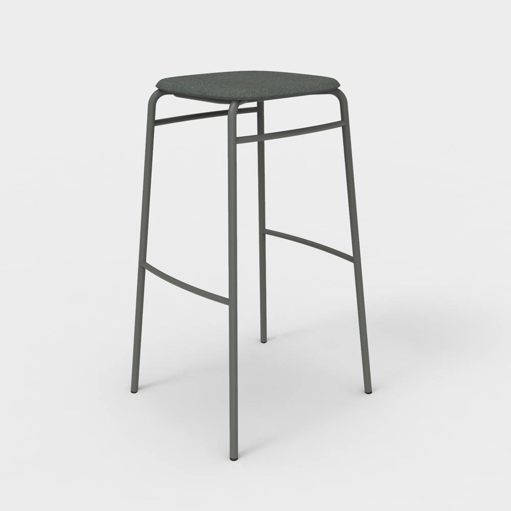 DeVorm_Twist_PET_Felt_Bar_Stool_Upholstery_Olive_korkea_baarituoli_01 - Edella De Vorm Twist PET Felt Bar Stool istuinverhoiltu korkea baarijakkara