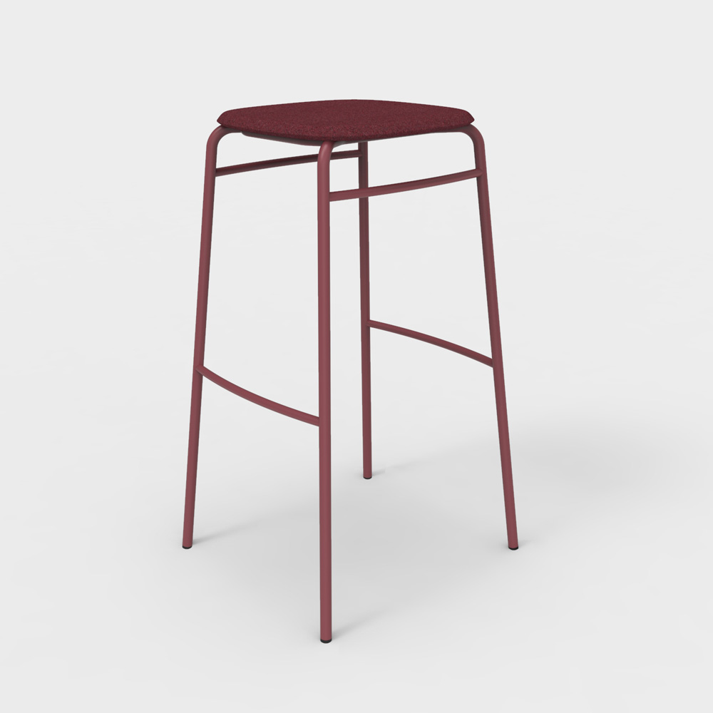 DeVorm_Twist_PET_Felt_Bar_Stool_Upholstery_Pink_korkea_baarituoli_01 - Edella De Vorm Twist PET Felt Bar Stool istuinverhoiltu korkea baarijakkara