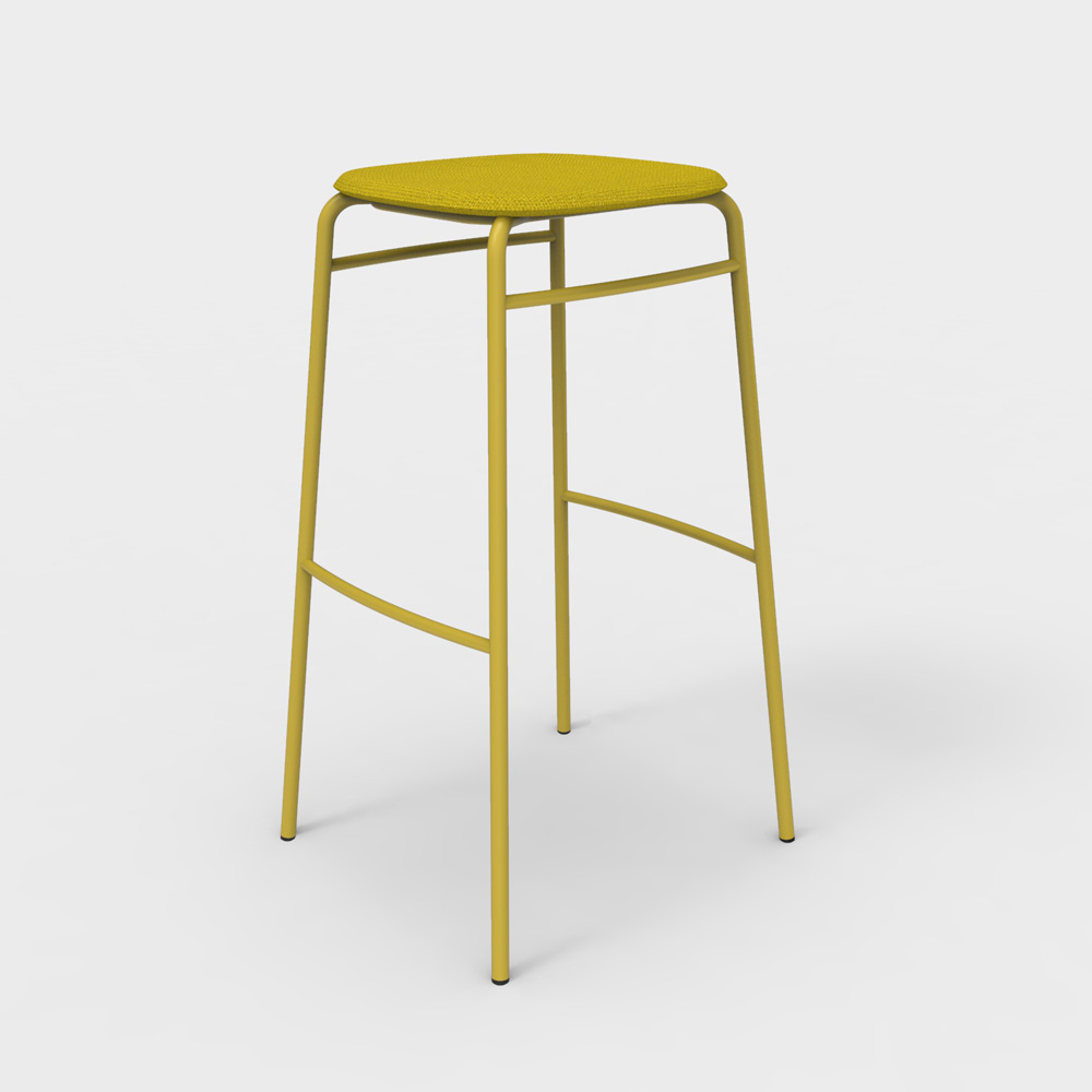 DeVorm_Twist_PET_Felt_Bar_Stool_Upholstery_Yellow_korkea_baarituoli_01 - Edella De Vorm Twist PET Felt Bar Stool istuinverhoiltu korkea baarijakkara