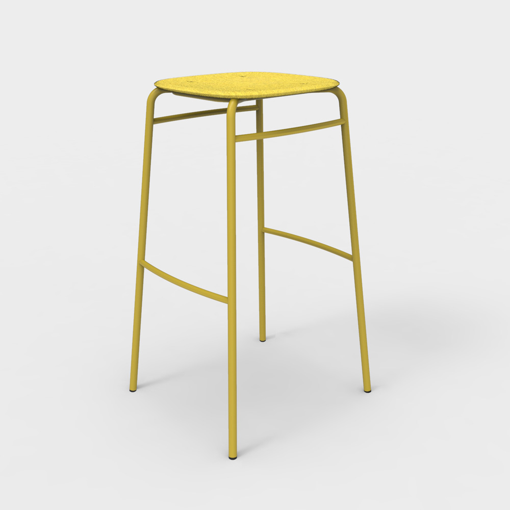 DeVorm_Twist_PET_Felt_Bar_Stool_Yellow_korkea_baarituoli_01 - Edella De Vorm Twist PET Felt Bar Stool korkea baarijakkara