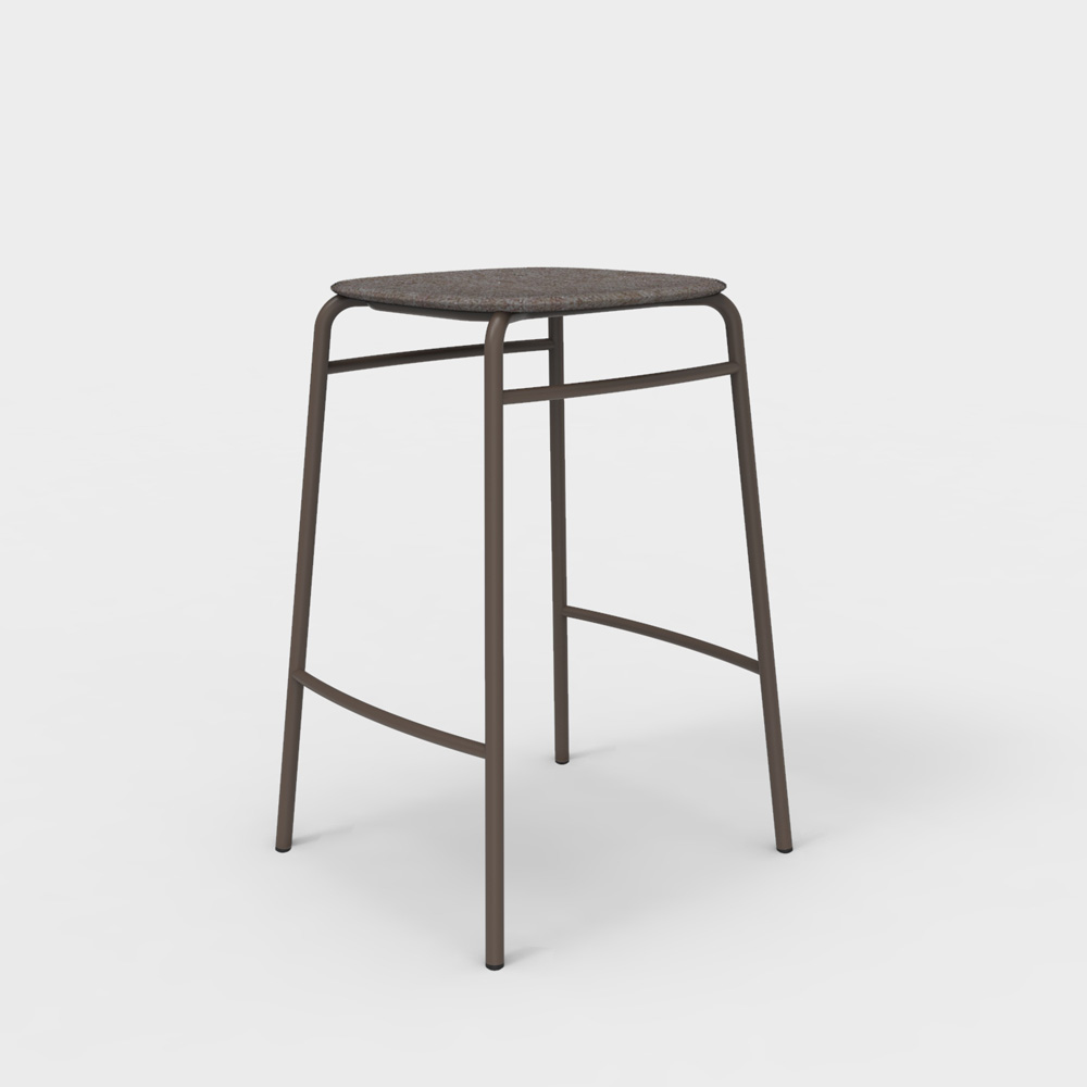 DeVorm_Twist_PET_Felt_Counter_Stool_Brown_matala_baarituoli_01 - Edella De Vorm Twist PET Felt Counter Stool matala baarijakkara