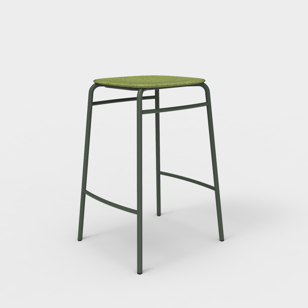 DeVorm_Twist_PET_Felt_Counter_Stool_Green_matala_baarituoli_01 - Edella De Vorm Twist PET Felt Counter Stool matala baarijakkara