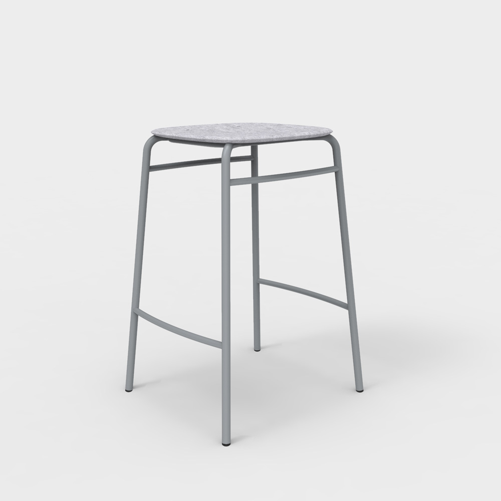 DeVorm_Twist_PET_Felt_Counter_Stool_Light_grey_matala_baarituoli_01 - Edella De Vorm Twist PET Felt Counter Stool matala baarijakkara