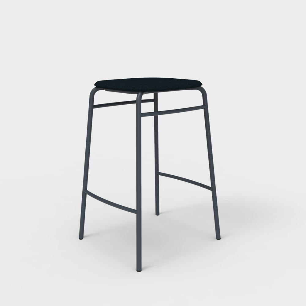 DeVorm_Twist_PET_Felt_Counter_Stool_Upholstery_Marine_matala_baarituoli_01 - Edella De Vorm Twist PET Felt Counter Stool istuinverhoiltu matala baarijakkara