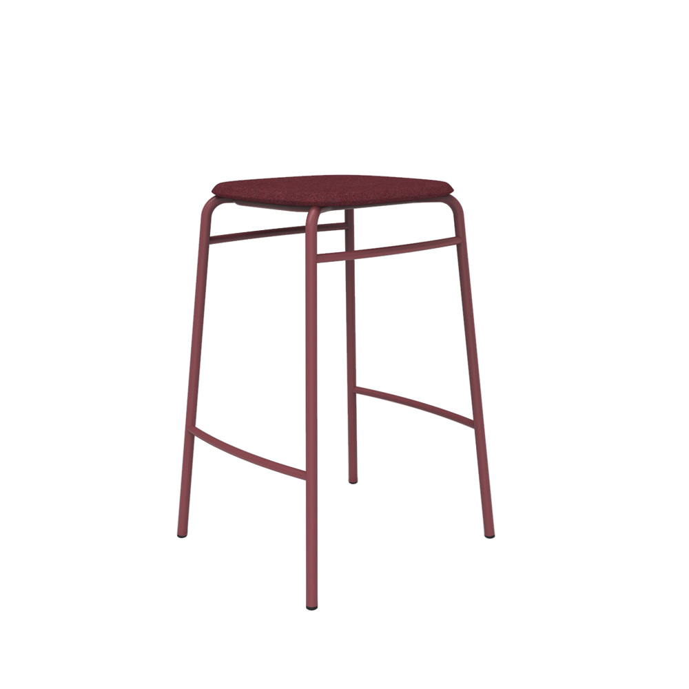DeVorm_Twist_PET_Felt_Counter_Stool_Upholstery_Pink_matala_baarituoli_02 - Edella De Vorm Twist PET Felt Counter Stool istuinverhoiltu matala baarijakkara