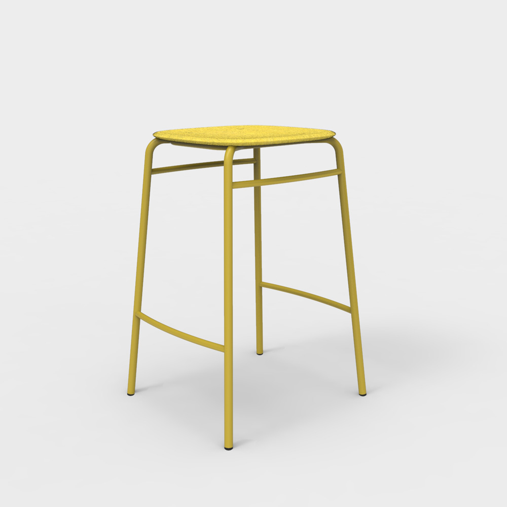 DeVorm_Twist_PET_Felt_Counter_Stool_Yellow_matala_baarituoli_01 - Edella De Vorm Twist PET Felt Counter Stool matala baarijakkara