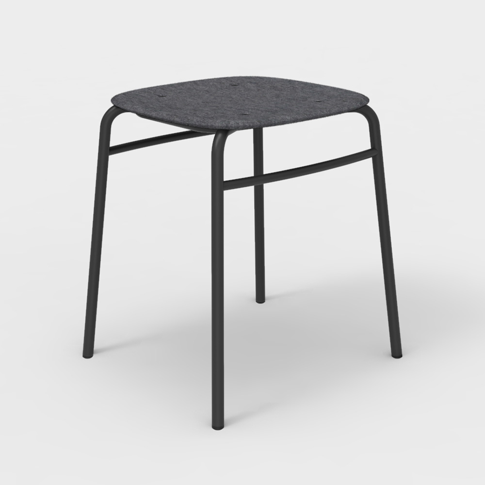 DeVorm_Twist_PET_Felt_Stack_Stool_Dark_grey_matala_jakkara_pinottava_01 - Edella De Vorm Twist PET Felt Stack Stool jakkara
