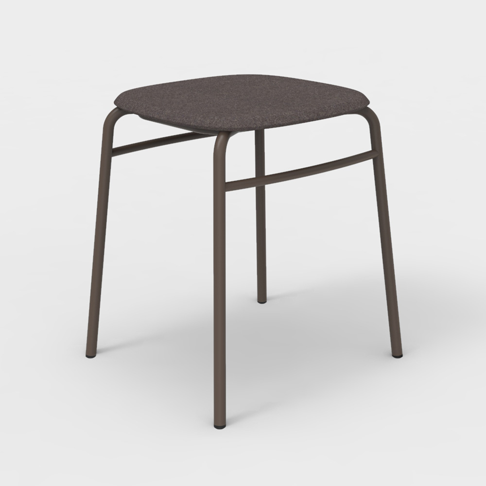 DeVorm_Twist_PET_Felt_Stack_Stool_Upholstery_Brown_matala_jakkara_pinottava_01 - Edella De Vorm Twist PET Felt Stack Stool istuinverhoiltu jakkara