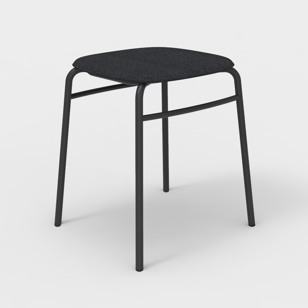 DeVorm_Twist_PET_Felt_Stack_Stool_Upholstery_Dark_grey_matala_jakkara_pinottava_01 - Edella De Vorm Twist PET Felt Stack Stool istuinverhoiltu jakkara